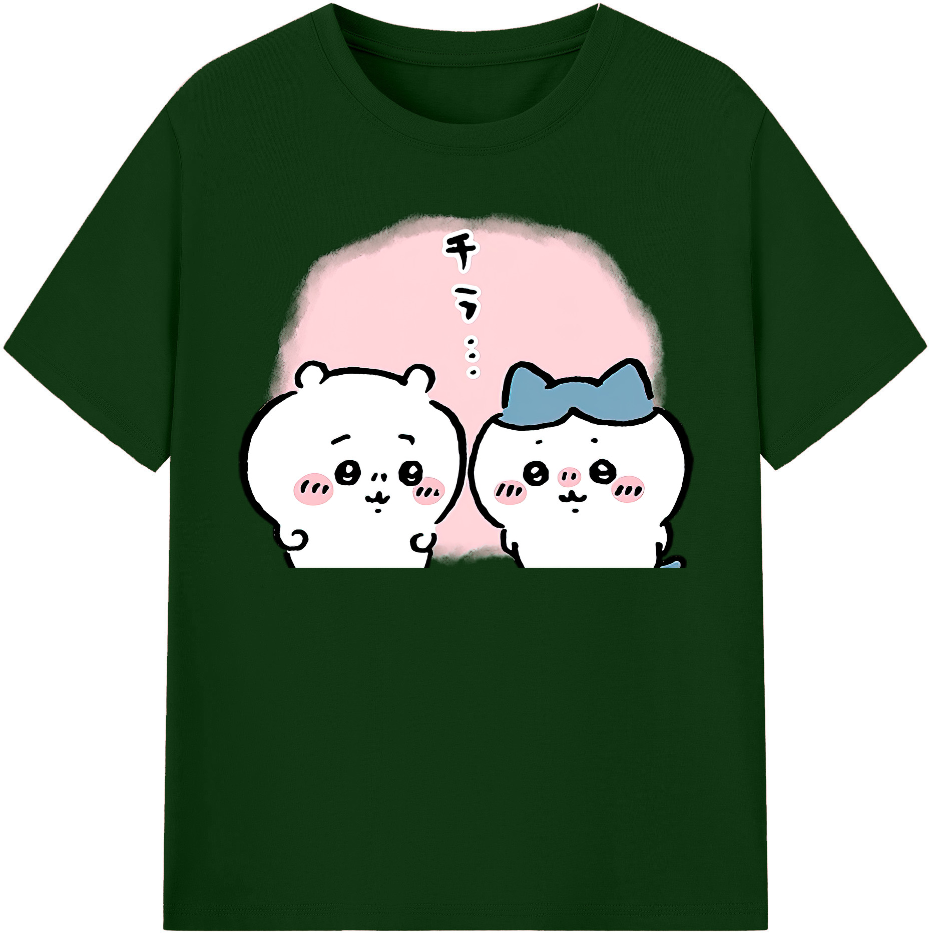 （画像用） ちいかわ ハチワレ Chii-kawa hachiware 綿100％半袖Tシャツ（フロントプリント）